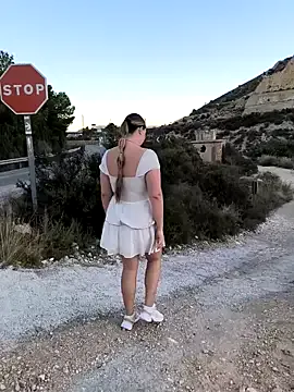 Mona_Plus — Naked in the park nipple clamps